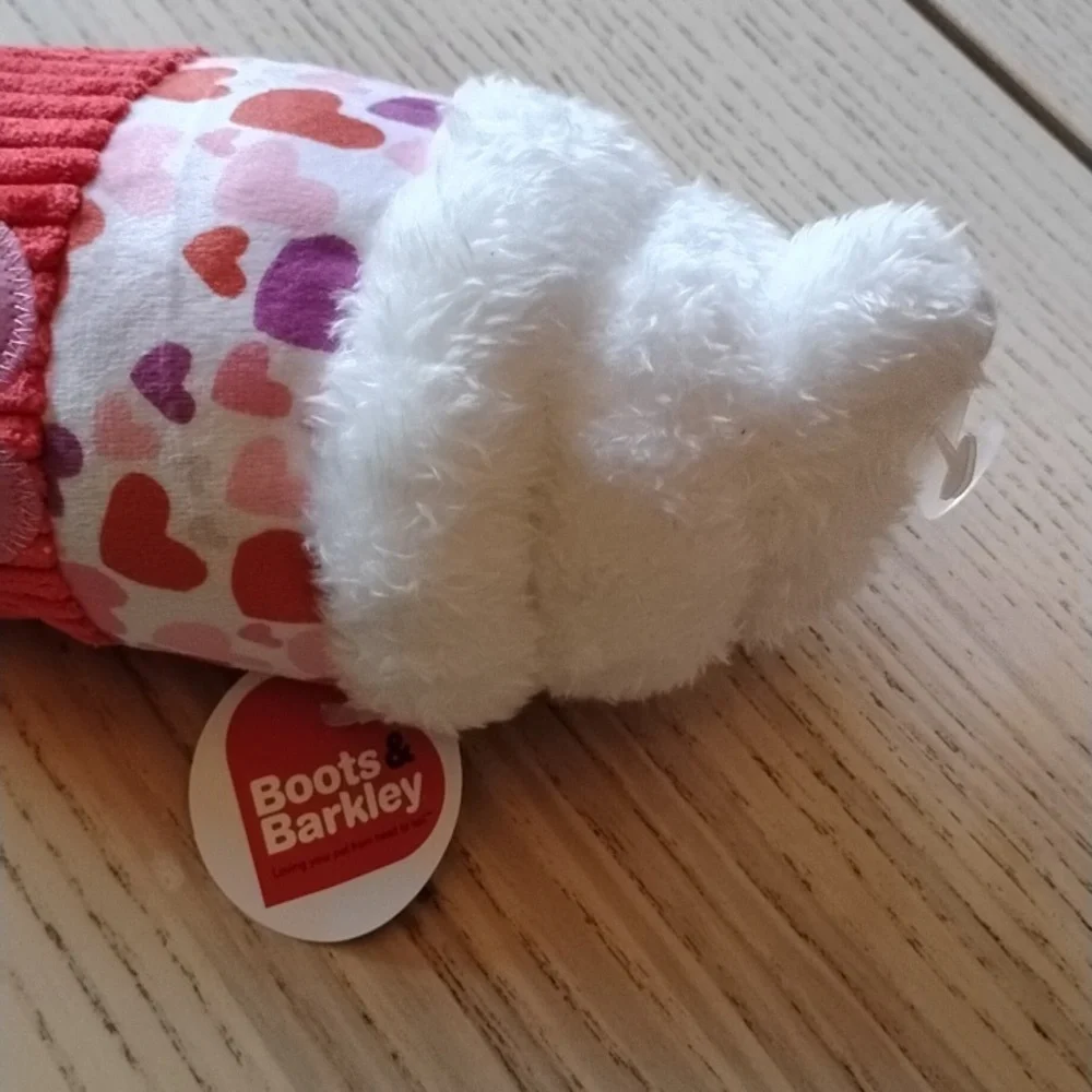 Boots & Barkley Red and White Heart Dog Toy